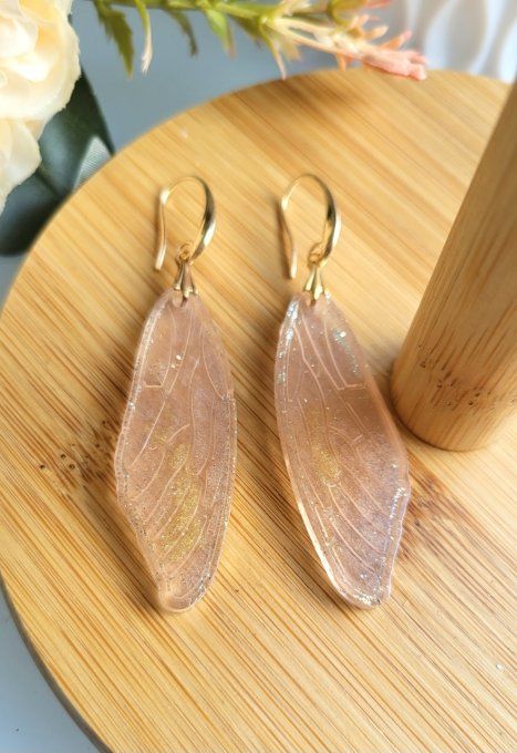 Boucles d'oreilles longues ailes de papillon