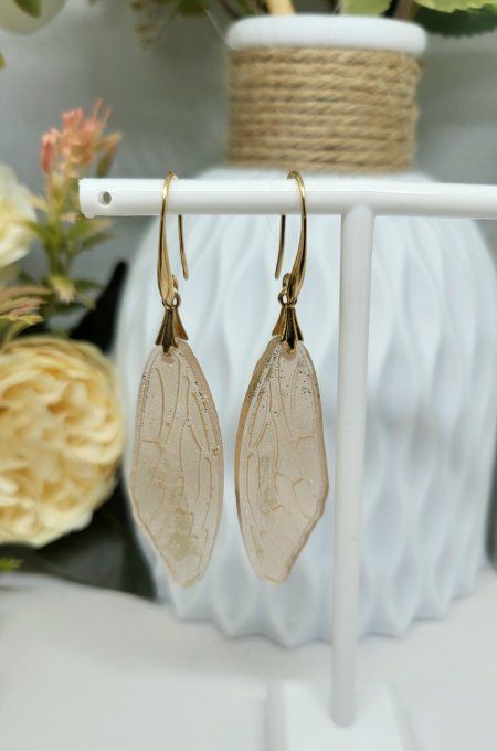 Boucles d'oreilles longues ailes de papillon