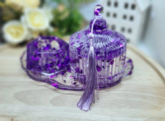 Coffret cadeau 3 pièces violet