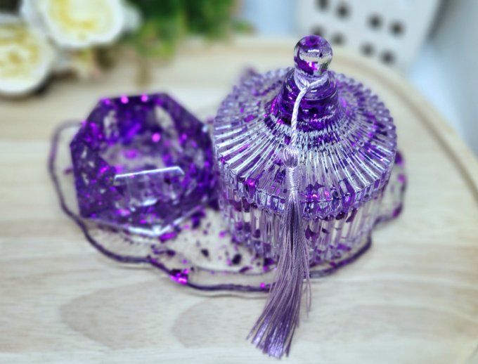 Coffret cadeau 3 pièces violet